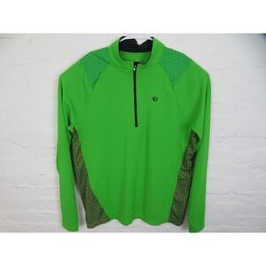 Pearl Izumi Green Cycling Pullover Shirt Mens XL 1/4 Zip Long Sleeve Sweater